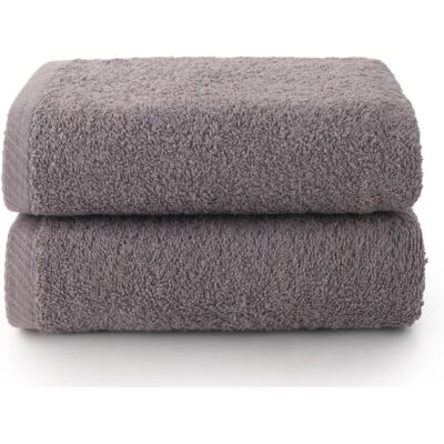 Fijalo 5040075 - Serviettes de bain grises - 100% coton - Pack de 2 Fijalo 5040075 - Serviettes de bain grises - 100% coton - Pack de 2