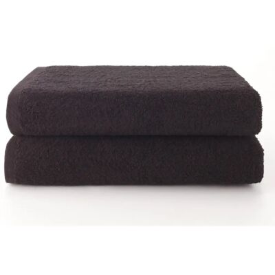 Fijalo 7040099 - Pack de 2 Serviettes - 70x140cm - Noir Fijalo 7040099 - Pack de 2 Serviettes - 70x140cm - Noir