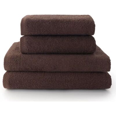 Ensemble de 2 Serviettes TOP TOWELS - 100% Coton - 500 g/m2 - Marron Ensemble de 2 Serviettes TOP TOWELS - 100% Coton - 500 g/m2 - Marron