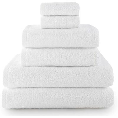 Ensemble de 6 Serviettes Blanches - Accessoires de Salle de Bain Ensemble de 6 Serviettes Blanches - Accessoires de Salle de Bain