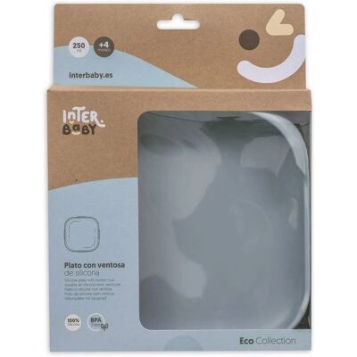 Interbaby SI005-73 Piattino per bambino - Silicone blu con ventosa Interbaby SI005-73 Piattino per bambino - Silicone blu con ventosa