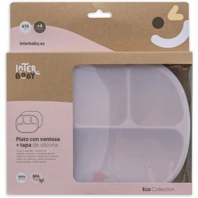 Piatto in Silicone Interbaby con Ventosa e Coperchio - Posate per Bambini Piatto in Silicone Interbaby con Ventosa e Coperchio - Posate per Bambini