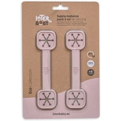 Interbaby SI011-66 - Clip pour bavoir en silicone - Rose - Set de 2 Interbaby SI011-66 - Clip pour bavoir en silicone - Rose - Set de 2
