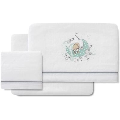 Interbaby 3-częściowy zestaw pościeli dla niemowląt - Coral Fleece, Zielony - Zestaw Pościeli dla Niemowląt Interbaby 3-częściowy zestaw pościeli dla niemowląt - Coral Fleece, Zielony - Zestaw Pościeli dla Niemowląt