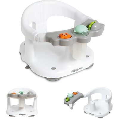 Interbaby Babysäker för bad - Unisex, ergonomisk, med leksakstång - Vit Interbaby Babysäker för bad - Unisex, ergonomisk, med leksakstång - Vit