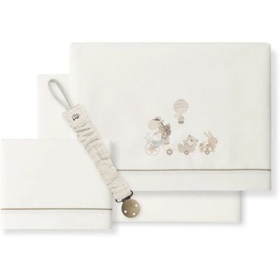 Langes pour berceau Interbaby - 3 pièces, 60x120cm, Girafe & Vélo + Broche Langes pour berceau Interbaby - 3 pièces, 60x120cm, Girafe & Vélo + Broche