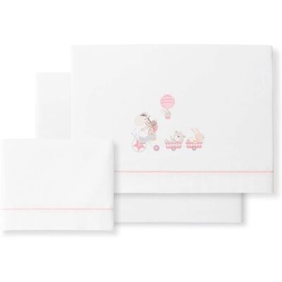 Set Lenzuola Culla Interbaby Giraffa Bicicletta - 50x80cm Set Lenzuola Culla Interbaby Giraffa Bicicletta - 50x80cm
