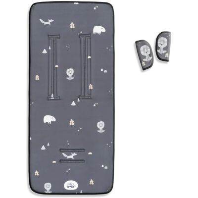 Interbaby Universele Bosgrijs Kinderwagenkussen - Baby Product Interbaby Universele Bosgrijs Kinderwagenkussen - Baby Product