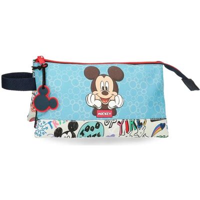 Disney Mickey Be Cool Pencil Case - 3 Compartments - Blue Disney Mickey Be Cool Pencil Case - 3 Compartments - Blue