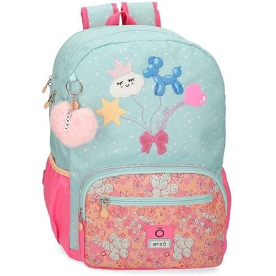 Enso voor meisjes Turquoise Twee-compartimenten Polyester Rugzak - Casual Enso voor meisjes Turquoise Twee-compartimenten Polyester Rugzak - Casual