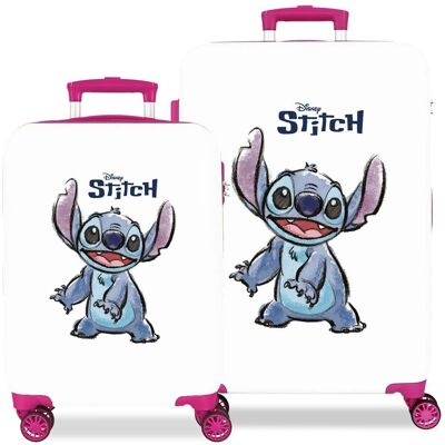 Disney Aranyos Stitch Fehér Bőrönd Szett 55/65 56L (4041441) Disney Aranyos Stitch Fehér Bőrönd Szett 55/65 56L (4041441)