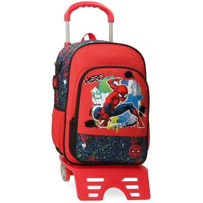 Sac à dos enfant Spiderman rouge avec trolley Joumma Bags - Publicité Sac à dos enfant Spiderman rouge avec trolley Joumma Bags - Publicité