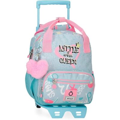 Enso Little Urban Queen Turquoise School Backpack met Trolley Enso Little Urban Queen Turquoise School Backpack met Trolley