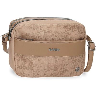 El Potro Beigefarbene Polyester-Tasche mit Kunstlederdetails - Tasche El Potro Beigefarbene Polyester-Tasche mit Kunstlederdetails - Tasche