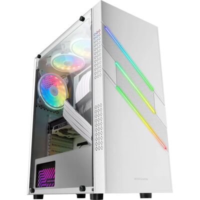 Boîtier PC Mars Gaming MC-U3 Blanc ATX - Ventilateurs ARGB Triples Boîtier PC Mars Gaming MC-U3 Blanc ATX - Ventilateurs ARGB Triples