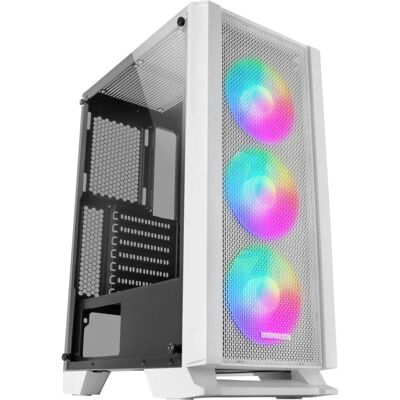 Mars Gaming MC-C Weiße Gaming PC Gehäuse - ATX, Tempered Glass, 3 RGB Lüfter Mars Gaming MC-C Weiße Gaming PC Gehäuse - ATX, Tempered Glass, 3 RGB Lüfter