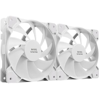 Mars Gaming MFPROX2W Weiß 12cm PC Lüfter Set - Ultra-leise, Doppelte Verbindung Mars Gaming MFPROX2W Weiß 12cm PC Lüfter Set - Ultra-leise, Doppelte Verbindung