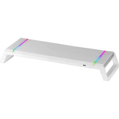 Supporto Monitor Bianco MGS-ONE - RGB, Regolabile, USB 2.0 Supporto Monitor Bianco MGS-ONE - RGB, Regolabile, USB 2.0