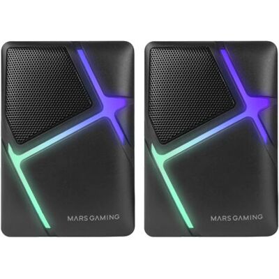 Haut-parleurs RGB Mars Gaming MS-H - 10W Compact 3D Surround Haut-parleurs RGB Mars Gaming MS-H - 10W Compact 3D Surround