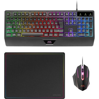 Ensemble clavier-souris RGB ergonomique MCP124 - Combo clavier et souris Ensemble clavier-souris RGB ergonomique MCP124 - Combo clavier et souris
