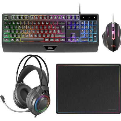 Combo Teclado e Mouse RGB Mars Gaming MCP124PRO - Preto Combo Teclado e Mouse RGB Mars Gaming MCP124PRO - Preto