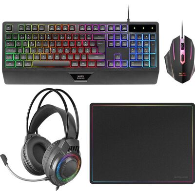 Mars Gaming MCP124PRO - Clavier, Souris RGB, Pack - Noir Mars Gaming MCP124PRO - Clavier, Souris RGB, Pack - Noir