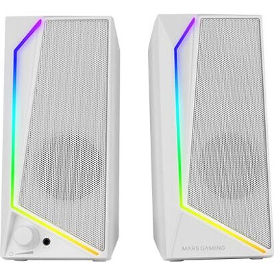 Mars Gaming MS72W Speaker - Wit, 15W, RGB, Compact Mars Gaming MS72W Speaker - Wit, 15W, RGB, Compact