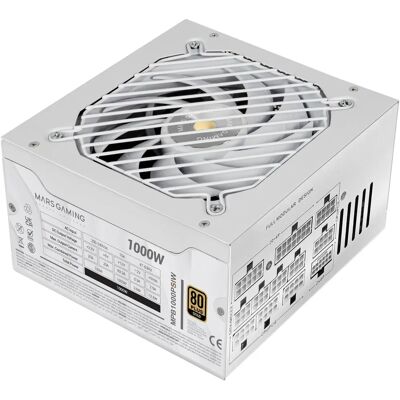 Mars Gaming MPB1000PSIW Strömförsörjning - 1000W, Modular, Vit - Power Supply Unit Mars Gaming MPB1000PSIW Strömförsörjning - 1000W, Modular, Vit - Power Supply Unit