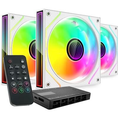 Mars Gaming MF3DPROKITW Kühlsystem - PC-Gehäuselüfter 12cm Weiß Mars Gaming MF3DPROKITW Kühlsystem - PC-Gehäuselüfter 12cm Weiß