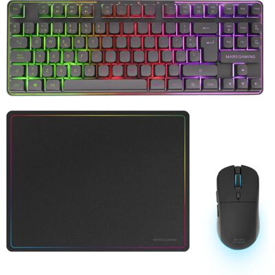 Kit Teclado e Mouse Sem Fio Mars Gaming MCPWTKLES - Preto Kit Teclado e Mouse Sem Fio Mars Gaming MCPWTKLES - Preto