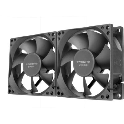 Sistema de Resfriamento Tacens Anima AF8X2 com ventiladores de 8 cm - Preto - 2 peças Sistema de Resfriamento Tacens Anima AF8X2 com ventiladores de 8 cm - Preto - 2 peças