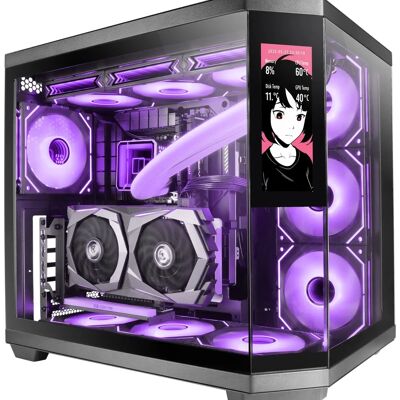 Mars Gaming MC-3TCORELCD Gehäuse - Schwarz - ATX, Tempered Glass Mars Gaming MC-3TCORELCD Gehäuse - Schwarz - ATX, Tempered Glass