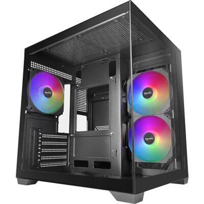 Mars Gaming MCVIEW3 Kompakter Micro-ATX PC-Gehäuse - Schwarz Mars Gaming MCVIEW3 Kompakter Micro-ATX PC-Gehäuse - Schwarz