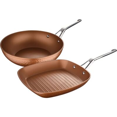 San Ignacio Kupfer Edelstahl Aluminium Guss Kochgeschirr-Set - 2 Stück San Ignacio Kupfer Edelstahl Aluminium Guss Kochgeschirr-Set - 2 Stück