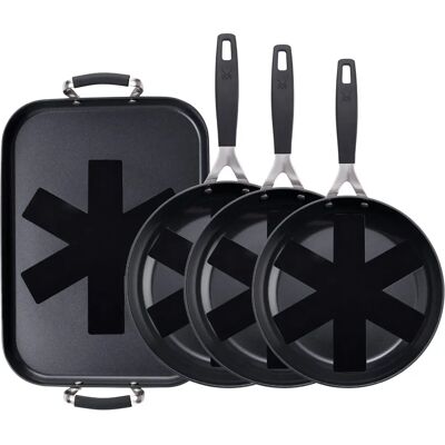Set de Ollas Masterpro Smart - 3 Sartenes, Plancha, Protectores Set de Ollas Masterpro Smart - 3 Sartenes, Plancha, Protectores
