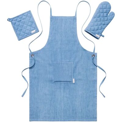 Scalpers Blauw Kookset - Schort, Handschoen, Ovenwant Scalpers Blauw Kookset - Schort, Handschoen, Ovenwant