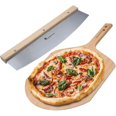 Cortador de Pizza Masterpro - 2 Piezas - Madera - Acero Inoxidable - 50cm Cortador de Pizza Masterpro - 2 Piezas - Madera - Acero Inoxidable - 50cm