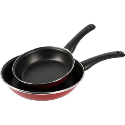Bergner Ensemble 2 Poêles - Rouge - Ensemble de Cuisine - Publicité Bergner Ensemble 2 Poêles - Rouge - Ensemble de Cuisine - Publicité