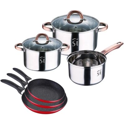 Set de Cocina San Ignacio 8 Piezas - Acero Inoxidable & Mármol Set de Cocina San Ignacio 8 Piezas - Acero Inoxidable & Mármol