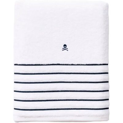 Toalla de algodón SCALPERS - Blanco a rayas - Toalla de baño Toalla de algodón SCALPERS - Blanco a rayas - Toalla de baño
