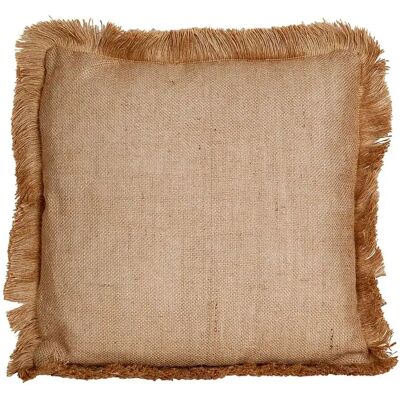 Coussin Marron à Franges Romimex - Coussin - Publicité Coussin Marron à Franges Romimex - Coussin - Publicité