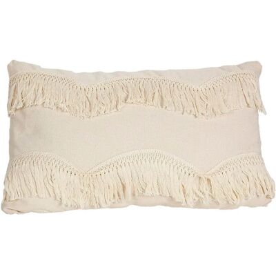 Coussin Blanc Franges Romimex - Coussin - Publicité Coussin Blanc Franges Romimex - Coussin - Publicité