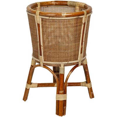Macetero Natúr Ratán Romimex - Decoración Redonda con Patas Macetero Natúr Ratán Romimex - Decoración Redonda con Patas