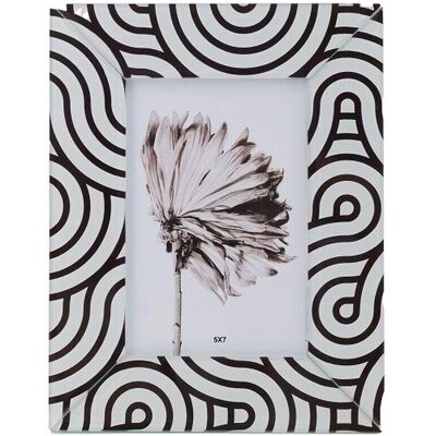 Cadre photo Romimex Blanc Noir Verre - Cadre Photo Cadre photo Romimex Blanc Noir Verre - Cadre Photo