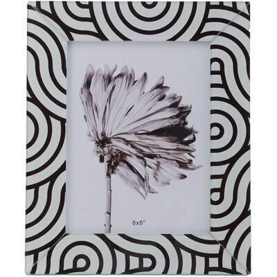 Cadre photo Romimex Blanc Noir Verre - Cadre photo Cadre photo Romimex Blanc Noir Verre - Cadre photo