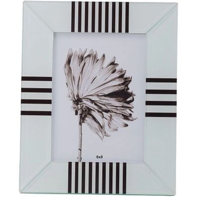 Cadre photo Romimex Blanc Noir verre - Cadre photo Cadre photo Romimex Blanc Noir verre - Cadre photo