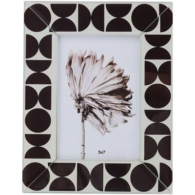Cadre Photo Romimex Blanc Noir Verre - Photo frame Cadre Photo Romimex Blanc Noir Verre - Photo frame