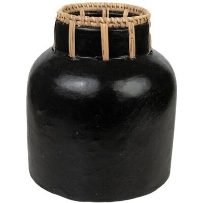 Vase Romimex - Céramique Rotin Cylindrique - 8x20x18 cm Vase Romimex - Céramique Rotin Cylindrique - 8x20x18 cm