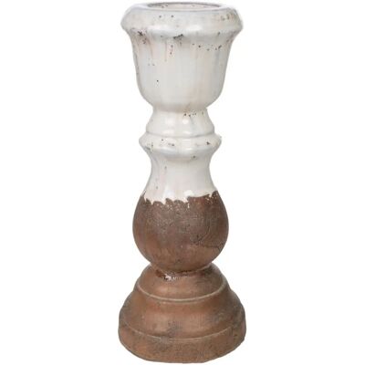 Romimex White Terracotta Candleholder - Candleholder Romimex White Terracotta Candleholder - Candleholder