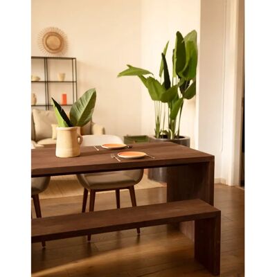 Decowood - Banco de madera de abeto - Acabado natural - 145cm Decowood - Banco de madera de abeto - Acabado natural - 145cm